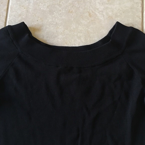 Chico’s Top Black Sweater Ragland Sleeve - Picture 3 of 4